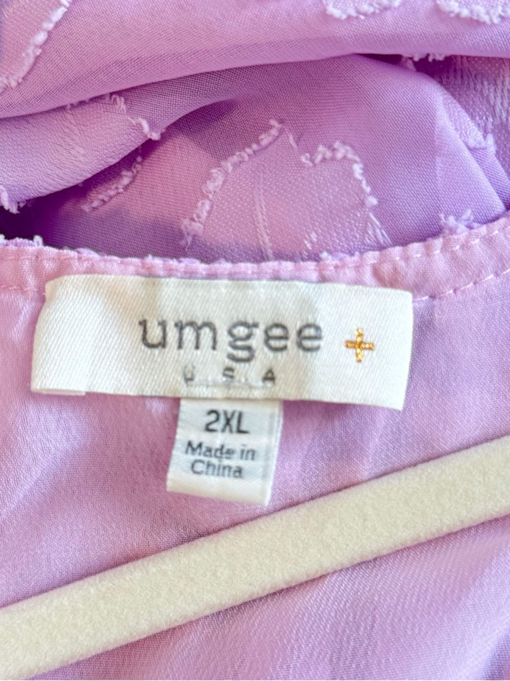 Umgee Lavender Puff-Sleeve Peasant Blouse - Picture 4 of 10